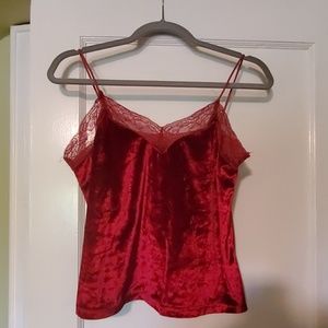 Red velvet top